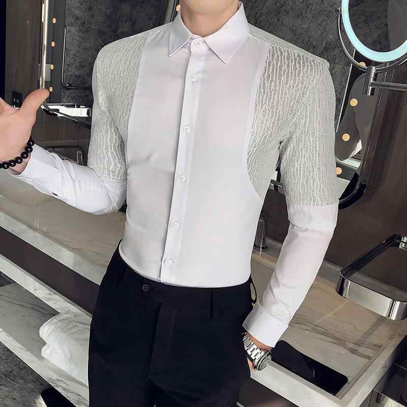 シャツ メンズ 男性用 トップス 長袖シャツ スリム オフィスタイル 百搭2