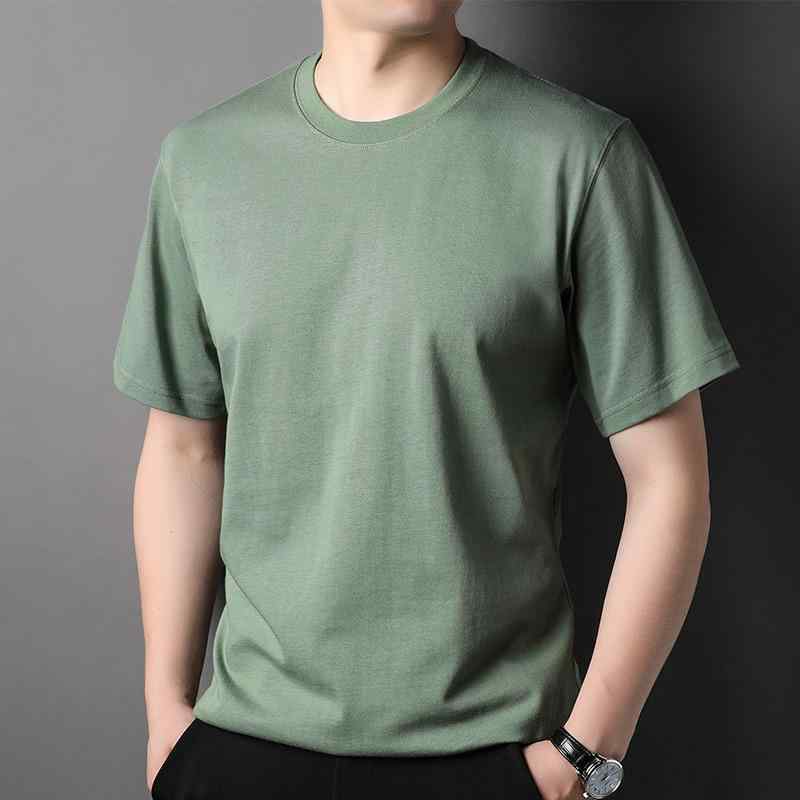 Tシャツ メンズ 男性用 半袖 丸首 綿 280g ヘビーウェイト 夏 無地 カジュアル トップス 百搭