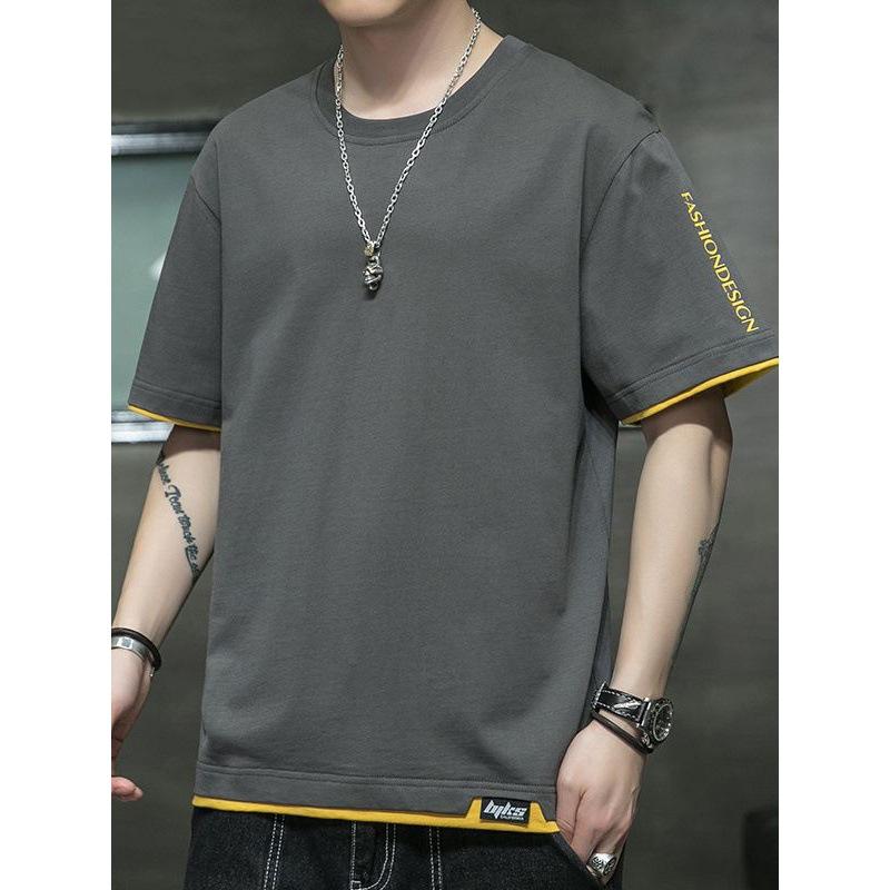 Tシャツ 男性用 半袖 大きいサイズ ゆったり 薄手 綿 普段使い 部屋着