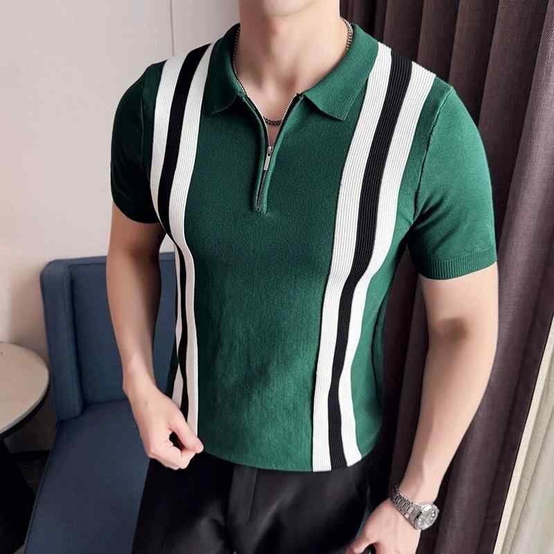 樂天商城 - ニット メンズ 半袖 トップス 接触冷感 スリムフィット ビジネス Tシャツ 涼しい 夏ニット 紳士 男性用 カットソー