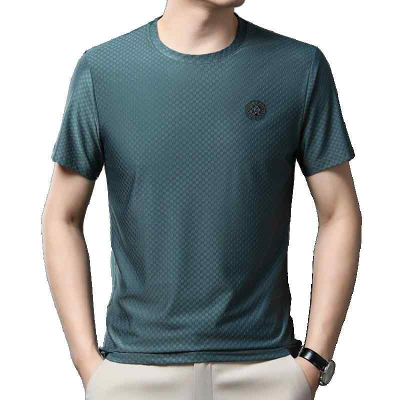 Tシャツ メンズ 男性用 半袖 丸首 無地 大きいサイズ ゆったり カットソー インナー 汗染み防止 部屋着 普段使い・スタイル: ビジネス・主な素材: ポリエステル・柄: 無地・フィット: ゆったり・ネックライン: 襟付き・袖丈: 半袖・厚さ: 薄手・カラー: ブラック, カーキ, ネイビー, グリーン, ブルー, 青緑・サイズ: 165, 170, 175, 180, 185・袖のタイプ: 通常・対象: 大人・対象: メンズ・製品カテゴリ: Tシャツ・重さ: 400g