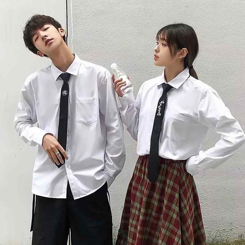 シャツ メンズ 長袖 韓国 トップス カップル 学生 おしゃれ ブラウス スクール セットアップ 可能