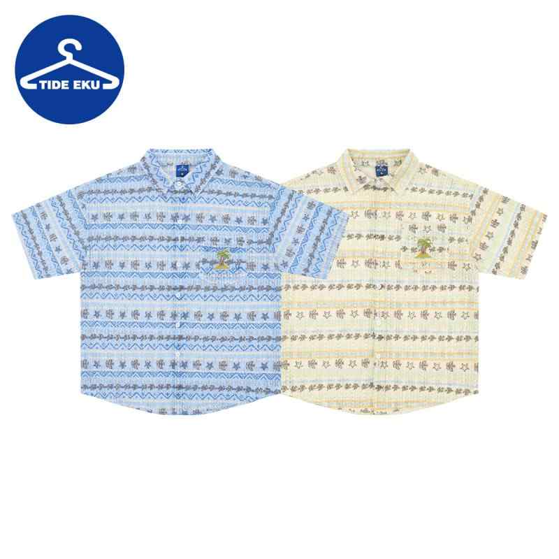 シャツ メンズ 男性用 トップス カジュアル ストリート アメカジ プリント ゆったり リラックス 普段使い 着回し