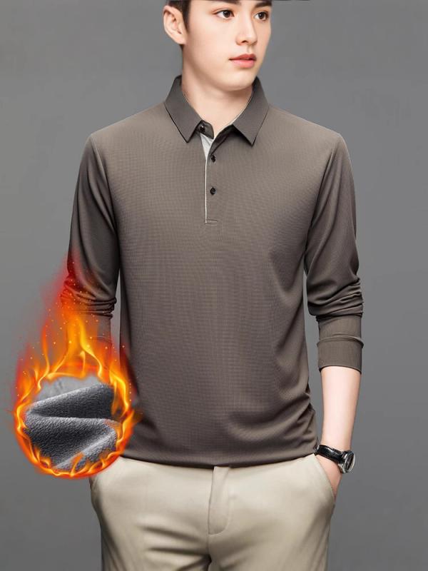 Rakuten - Tシャツ メンズ 男性用 長袖 裏起毛 秋冬 ゆったり ラウンドネック あったか 暖かい 厚手 インナー