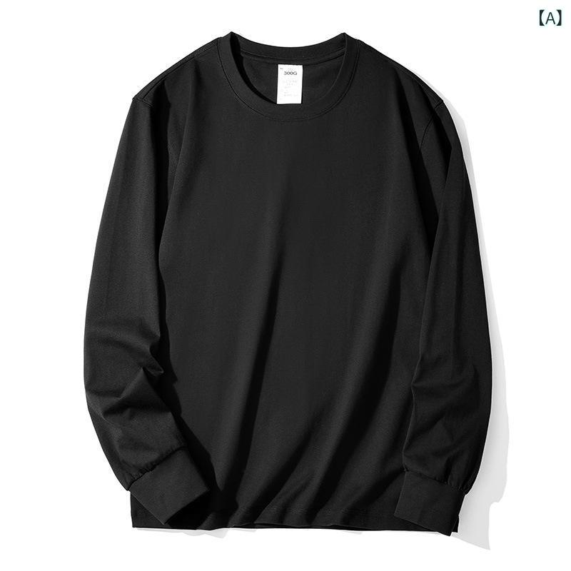 乐天商城 - Tシャツ メンズ 男性用 長袖 秋冬 厚手 綿 コットン クルーネック トレーナー カットソー ゆったり トップス ルームウェア 部屋着 普段使い