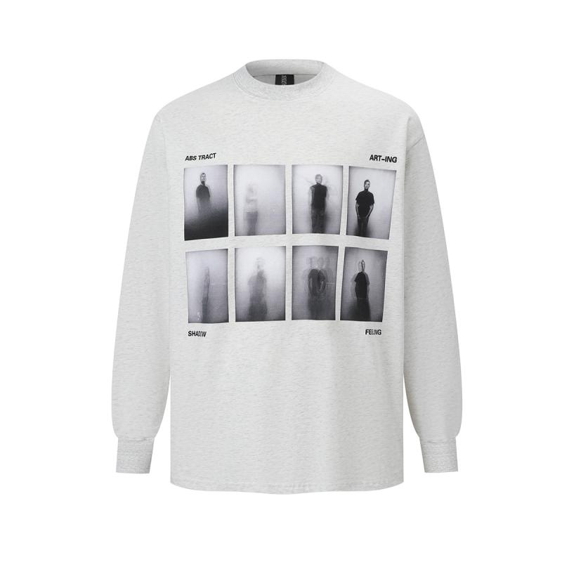 樂天商城 - Tシャツ 男性用 長袖 美式ストリート アートプリント トップス カットソー 普段使い