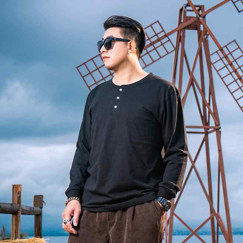 Rakuten - Tシャツ メンズ 男性用 大きいサイズ ゆったり 長袖 アメカジ ヘンリーネック トップス カットソー