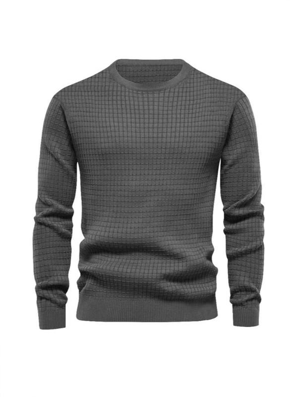 Tシャツ メンズ 男性用 トップス アマゾン 小さい四角 チェック柄 プルオーバー ラウンドネック ゆったり 長袖 ニット Tシャツ 上着