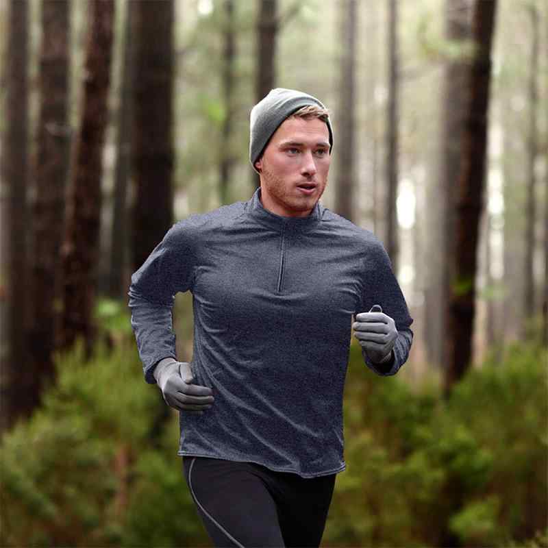 Tシャツ メンズ 男性用 長袖 スポーツ ランニング プルオーバー ハーフジップ 無地 速乾性 通気性 秋冬