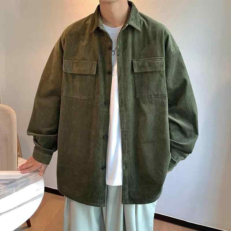 シャツ メンズ 男性用 ゆったり カジュアル コーデュロイ トップス ジャケット ブルゾン アメカジ ワークシャツ 春秋