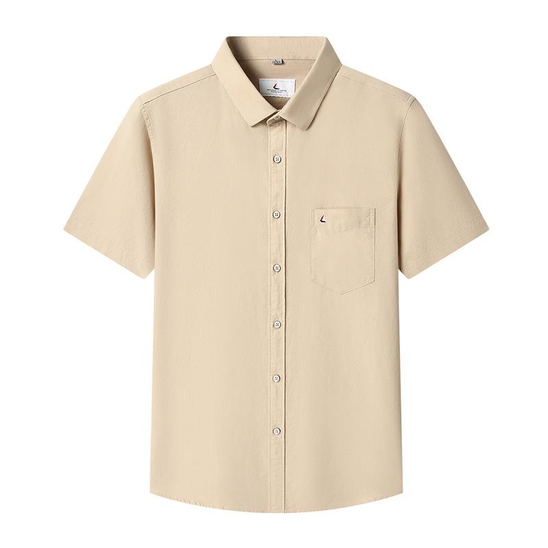Long-Sleeve （Shape Holding） - シャツ メンズ 男性用 綿 半袖 ポケット付き 無地 カジュアル ビジネス 接触冷感 薄手 全綿
