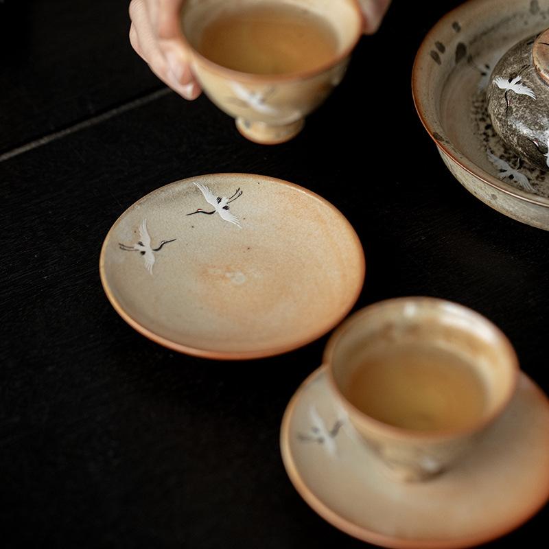 茶托 柴焼き 陶器 茶道道具 茶道具 �