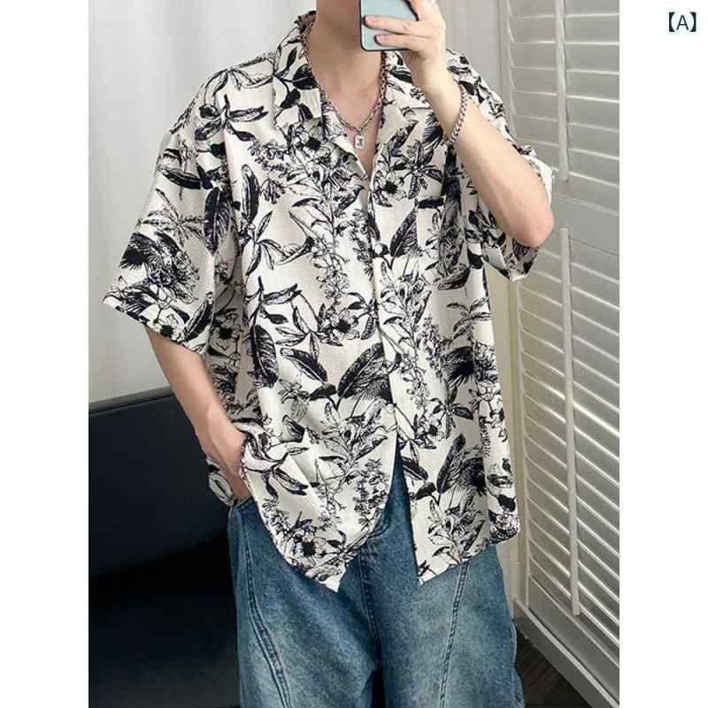 シャツ メンズ 男性用 半袖 レトロ ゆったり...の紹介画像2