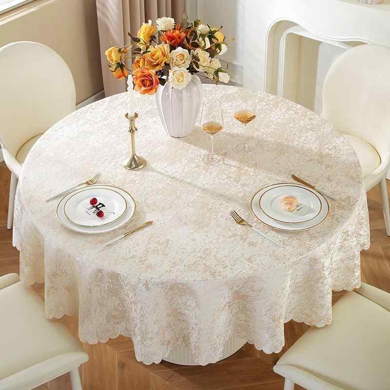 テーブルクロス 厚手 円形 ホテル 家庭用 レストラン 宴会 撥水 防汚 滑り止め 耐熱 おしゃれ テーブルマット 豪華感