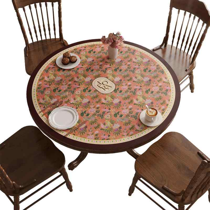 テーブルマット レザー 円形 防水 防油 耐熱 傷防止 コーヒーテーブル ティーテーブル デスクマット 豪華感2