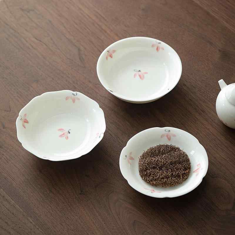 茶托 レディース ティーポットマット 羊脂玉磁 ティーマット アクセサリートレイ 小物置き デザート皿 ..