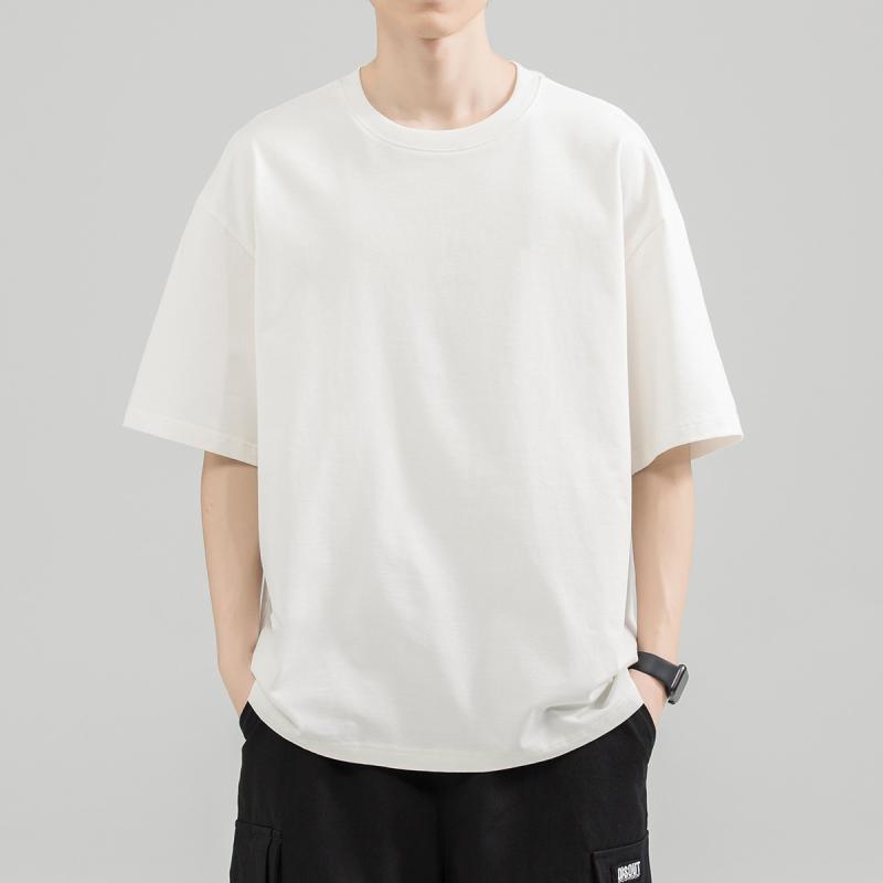 Tシャツ 男性用 白 ヘビーウェイト コットン トップス 女性用 半袖 カットソー カジュアル 百搭2