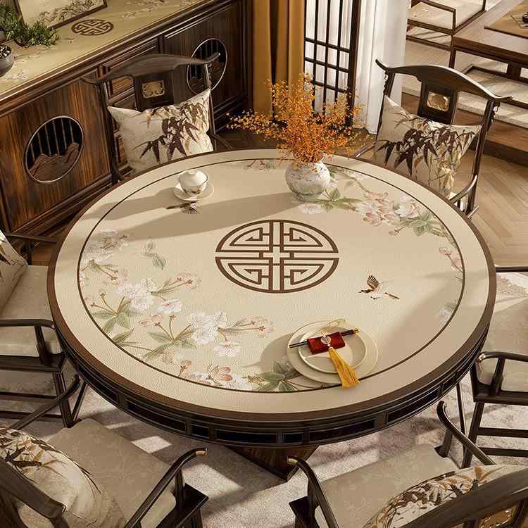 テーブルマット 円形 ティーテーブルマット 防水 耐熱 豪華感 デスクマット 食卓カバー