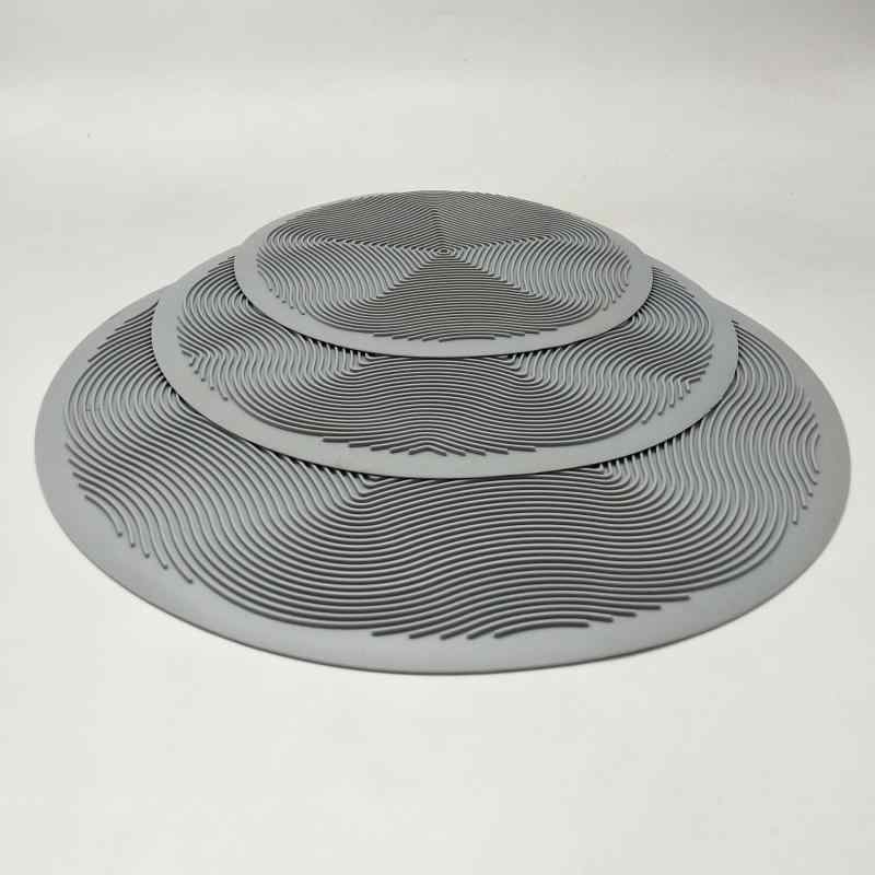 キッチン雑貨 シリコン製 鍋敷き 断熱パッド 鍋つかみ 滑り止め 耐熱 大中小サイズ 円形 皿パッド2