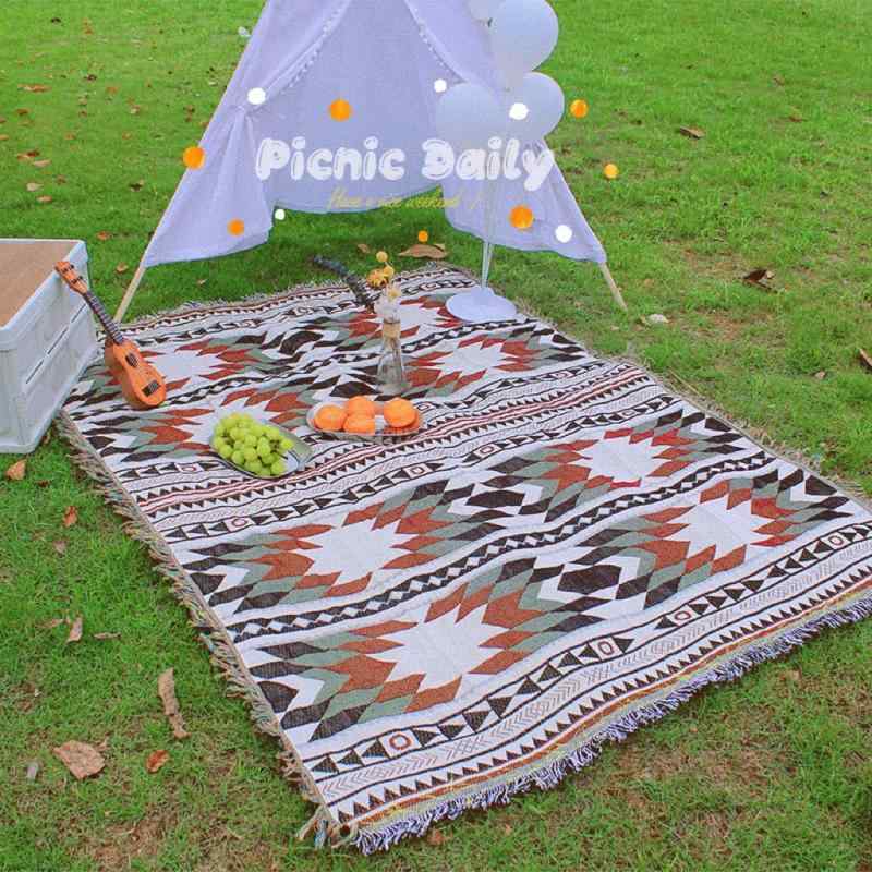 ピクニックマット ボヘミアン風 キャンプ テーブルクロス アウトドア 厚手 芝生 テント 装備2