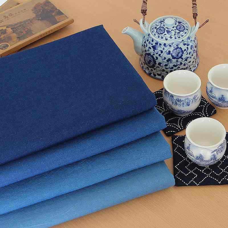 乐天商城 - 生地 全棉藍印花布 浅藍色 布 毛藍布 厚手 ワイド幅 パンツ スカート 服地 テーブルクロス