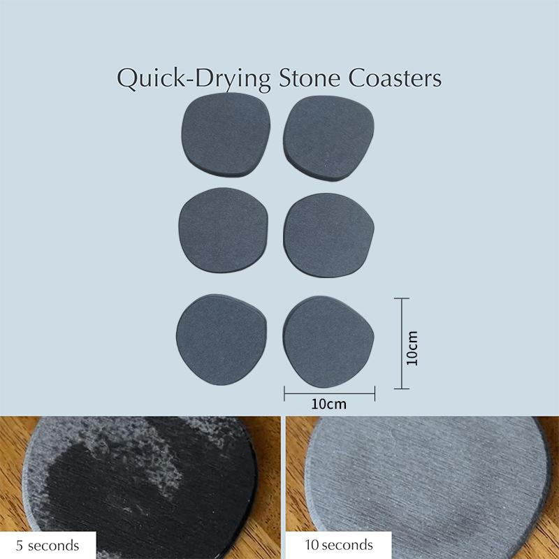 コースター 6枚セット 珪藻土 吸水 速乾 断熱 ドリンク コーヒー グラス 異形