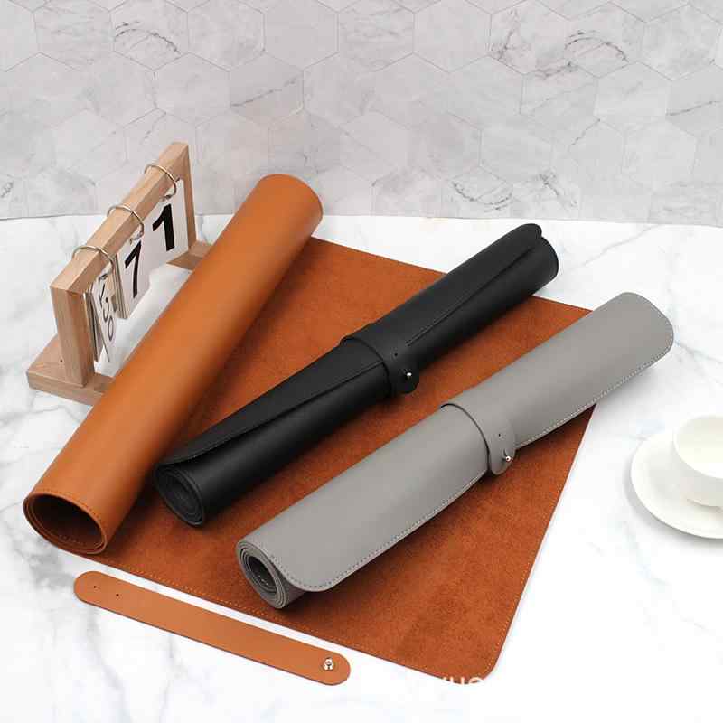 ランチョンマット 大判サイズ ミニマリスト 断熱 防水 コースター 多機能 レザー マウスパッド キーボ..