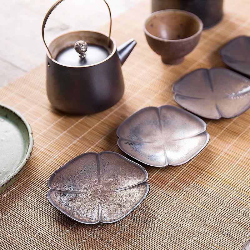 茶托 粗陶 茶杯 ティーコースター 小皿 茶道 アクセサリー 湯呑み コップ グラス ポット マット 絶縁