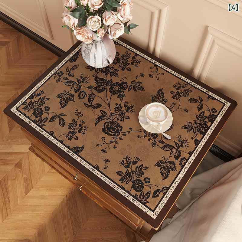 ベッドサイド キャビネット マット レザー調 ヨーロピアン ベッドサイドテーブル カバー 傷防止 防塵 防水 防汚 テーブルクロス 豪華感