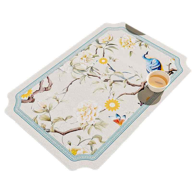 テーブルランナー 中国風 禅意 茶台マット 布 吸水 防水