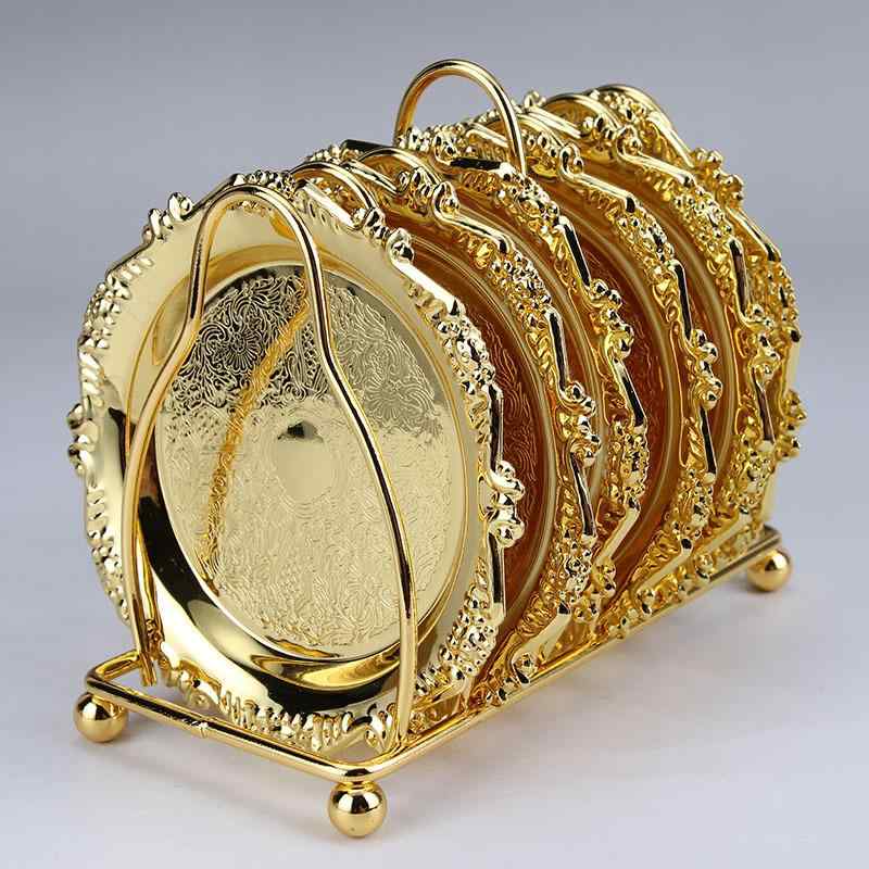 カップ コースター 合金 豪華感 ホームデコレーション 亜鉛 セット コーヒーカップ 茶托 断熱マット