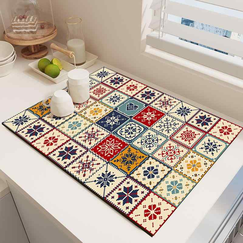 キッチンドライマット 珪藻土吸水マット 食器乾燥マット グラス置き コースター 鍋敷き キッチン 台所..