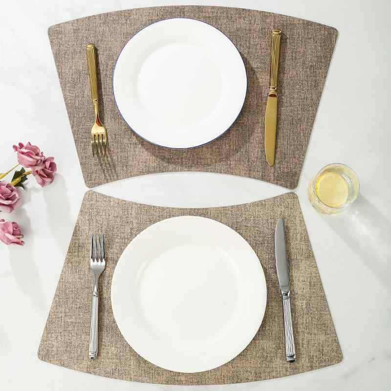 テーブルマット レザー 防水 扇形 円形 断熱 滑り止め ランチョンマット おしゃれ 北欧風 食卓マット