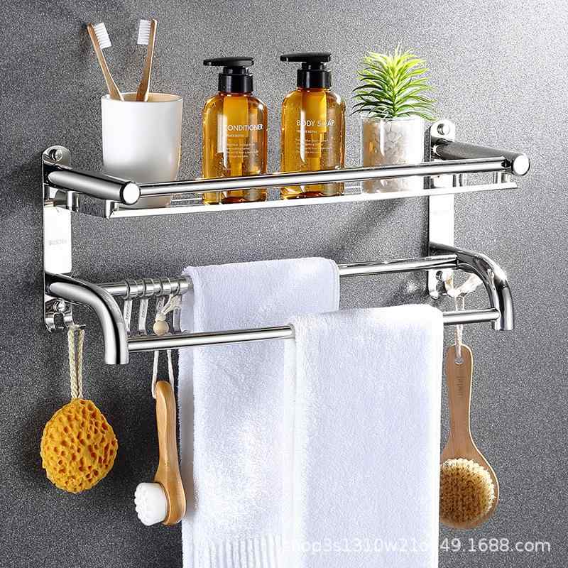 タオルラック 壁掛け ダブル ステンレス 浴室用 洗面所 収納棚 タオル掛け