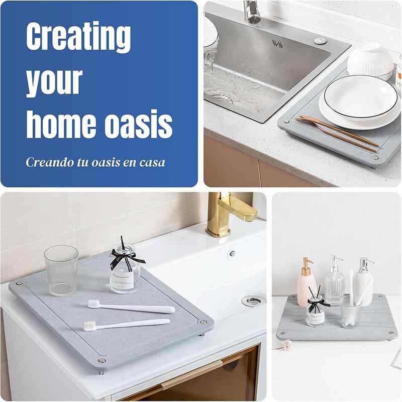 マット 四脚 珪藻土 吸水マット キッチン 浴室 洗面台 乾燥 排水 ラック2