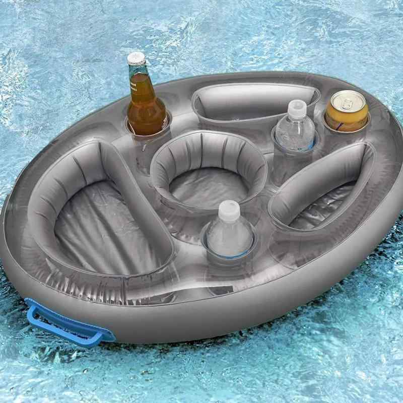 プール ドリンクホルダー カップホルダー 浮き輪 ドリンク フロート スマホ スタンド 多孔 水上 レジャー 浮き具 持ち運び コンパクト