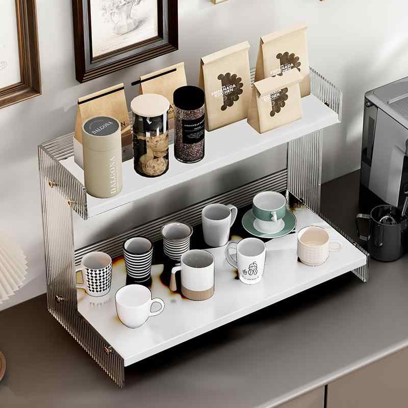 収納ラック コップ グラス 茶碗 卓上トレー 二段 化粧品ラック 豪華感 普段使い