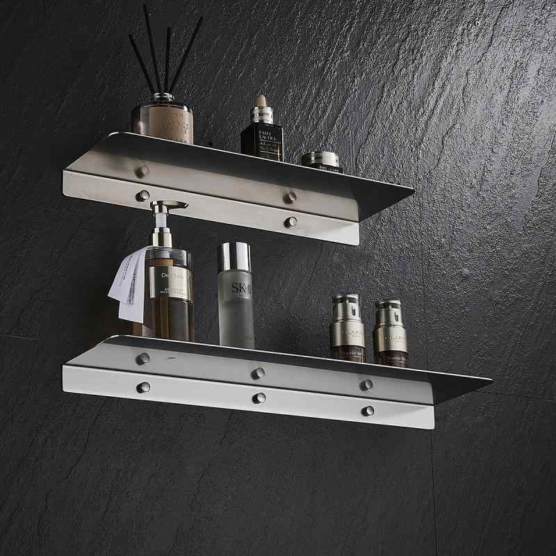 置物棚 バスルーム収納棚 ステンレス製 壁掛け棚 一字型 浴室 洗面所 鏡前収納