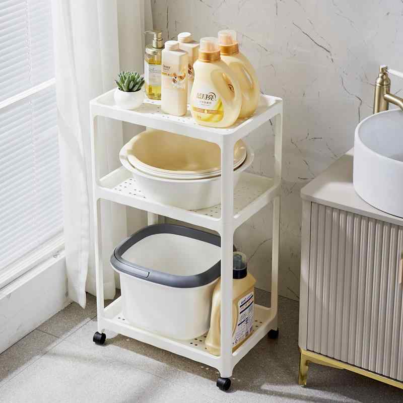 浴室 収納棚 洗濯機ラック 洗面所ラック バケツ棚 洗面器 置き棚 プラスチック製 ランドリーラック 多層