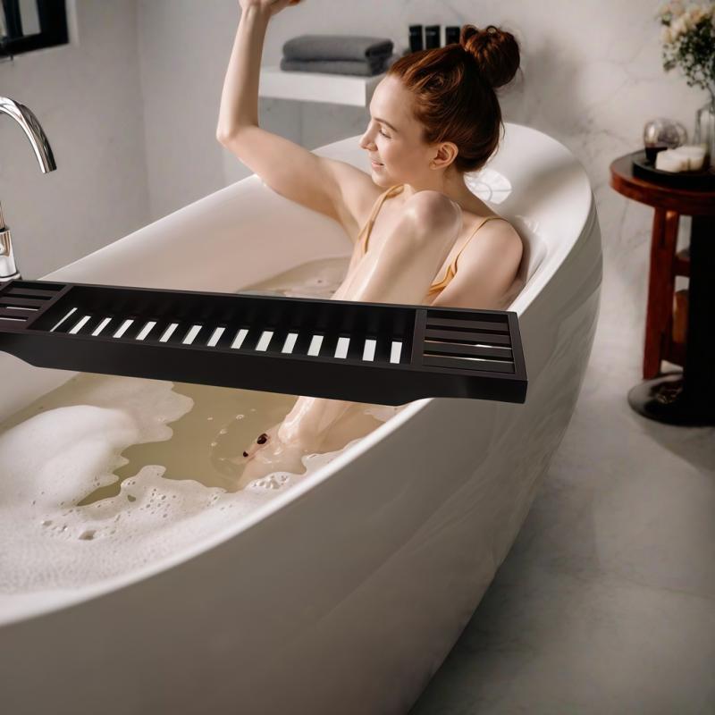 浴槽 バスタブ ラック 竹製 取り外し可能 多機能 iPad タブレット スマホ スタンド 浴室 リラックス バスグッズ 収納(3.0)