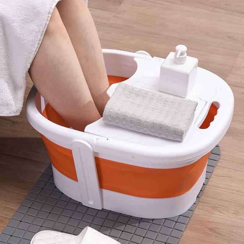 フットバス 折りたたみ式 プラスチック 足湯 バケツ マッサージ 収納 加厚 養生 疲労軽減 リラックス2