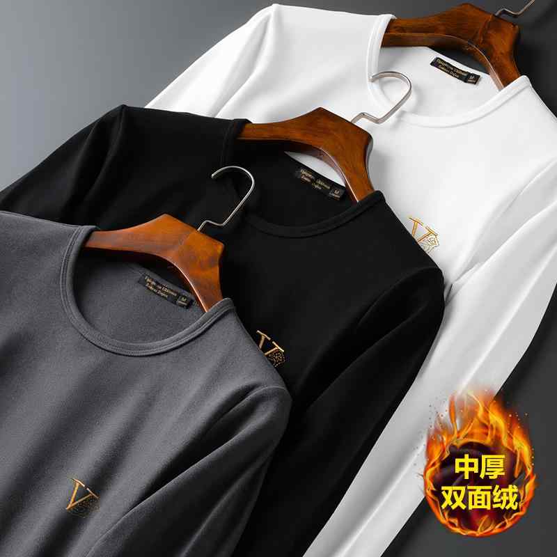 Tシャツ 男性用 長袖 秋冬 裏起毛 あったか インナー トップス カットソー ストレッチ 伸縮性 保温性