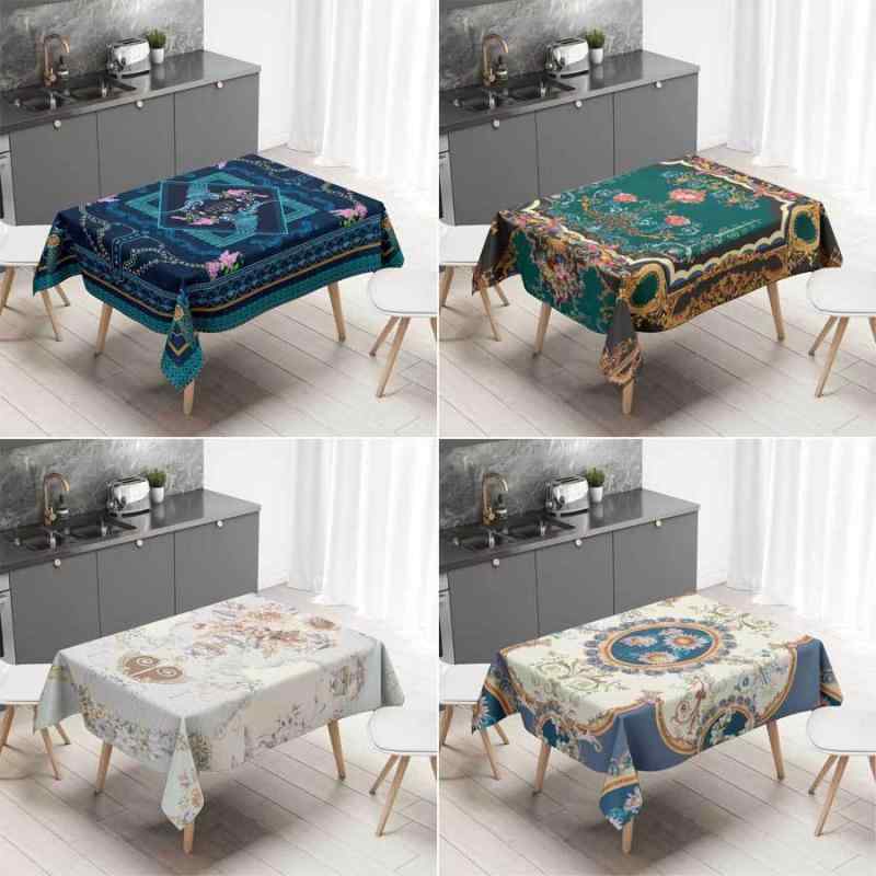 テーブルクロス 花柄 長方形 ティーテーブル 食卓カバー ホテル 荘園 宮廷風 豪華 贅沢 撥水 防汚