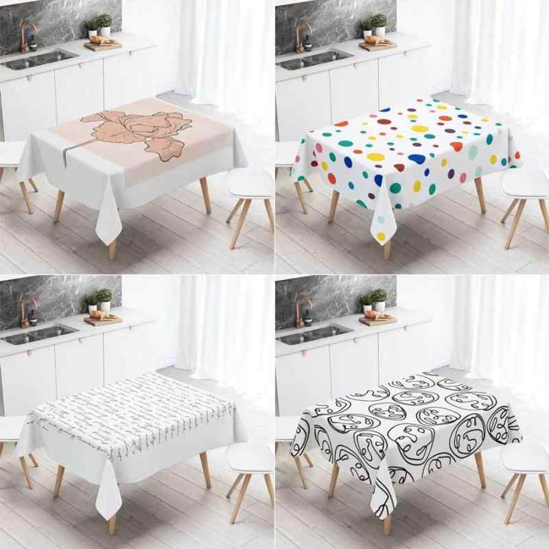 テーブルクロス 北欧風 INS風 幾何学模様 人物柄 花柄 長方形 食卓カバー コーヒーテーブル マット ホ..