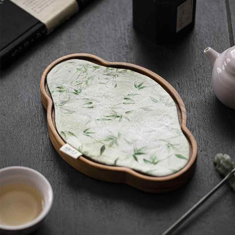 テーブルランナー 茶席 干泡茶巾 茶托 胡桃木 海棠 ティーマット ポット敷き