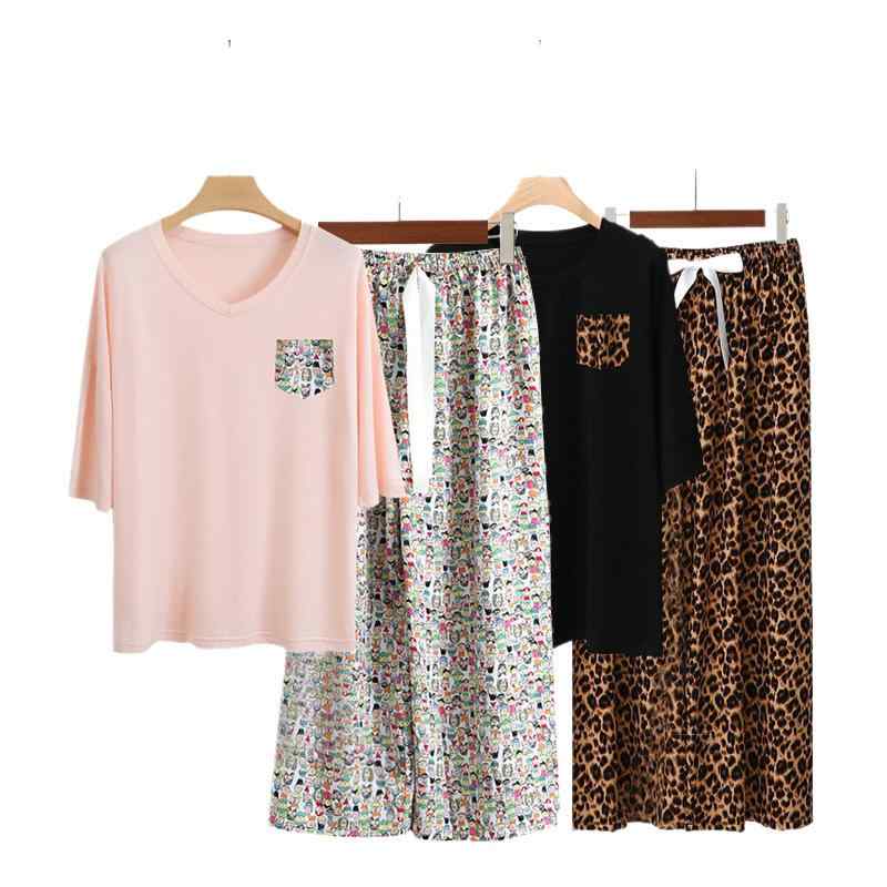Other - パジャマ レディース モダール 綿 接触冷感 薄手 ルームウェア 上下セット 春夏 部屋着 寝巻き かわいい リラックス ゆったり