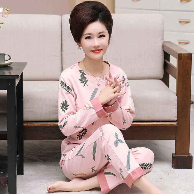 女士睡衣, 室内休閒服饰 - パジャマ レディース 春秋 長袖 綿 婦人服 ルームウェア セットアップ 大きめサイズ ゆったり 全綿 部屋着