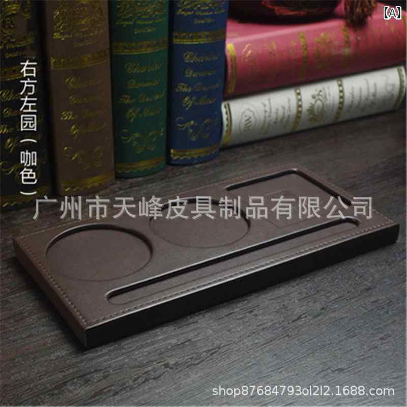 コップ敷き グラス敷き レザー ホテル 会議室 用品 3孔 茶托 ペン立て セット 豪華感