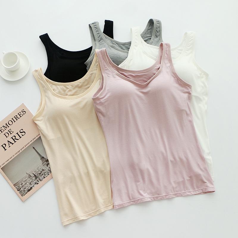 ブラトップ レディース カップ付き モダール タンクトップ インナー ノンワイヤー 補正 スリム フィット トップス 部屋着 ルームウェア