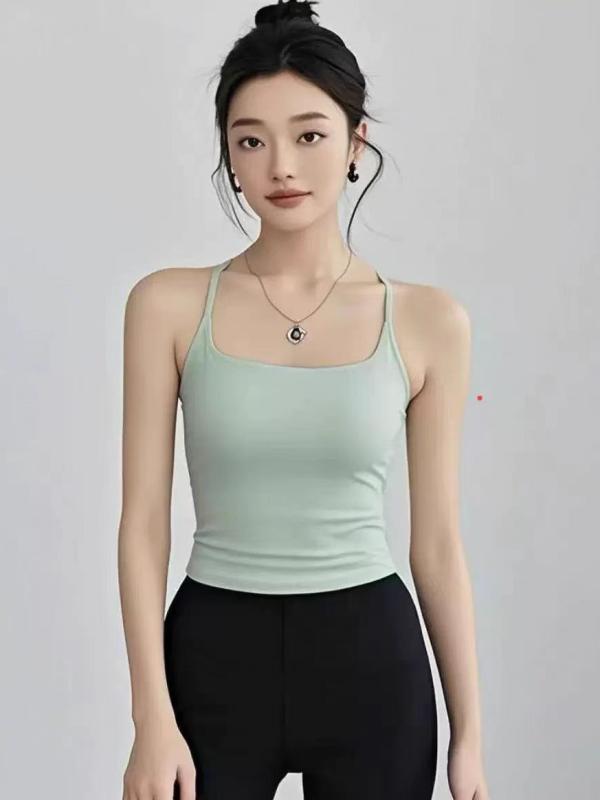 ブラトップ レディース 運動用 親膚裸感 固定カップ ヨガ ウェア 耐震 健身 トップス スポーツブラ スポブラ インナー